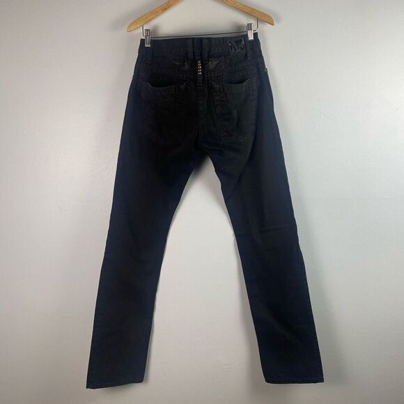 Robin’s Jean Mens Black Distressed Jeans w/ Studded Detail - Picture 2 of 16